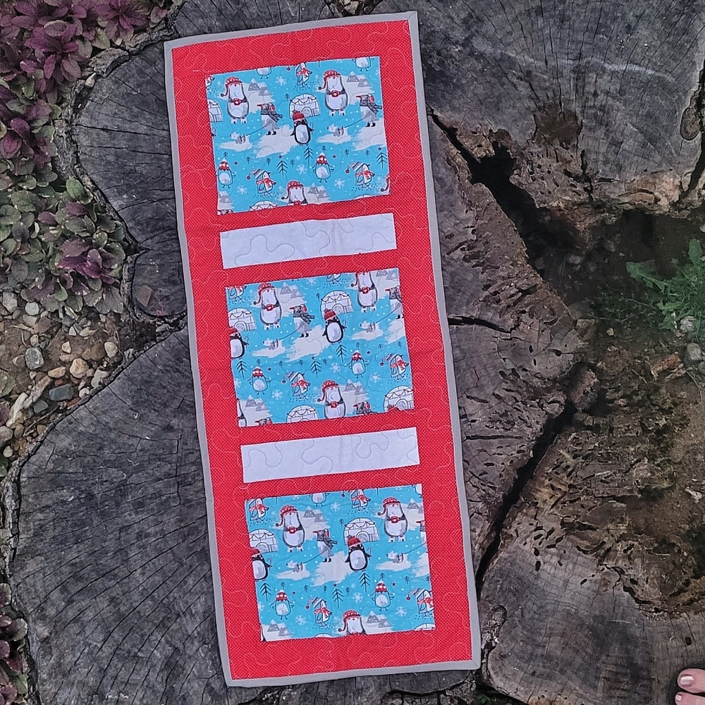 Penguin Pals Quilted Table Runner